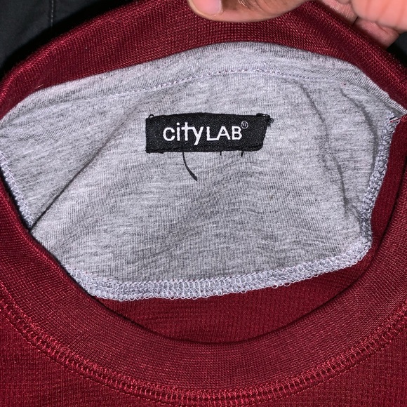 Maroon Long Sleeve Cotton Shirt - Picture 2 of 4